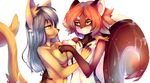  anthro blush breast_grab breasts dk- duo feline female female/female fur hair hand_on_breast mammal nipples nude rodent smile squirrel standing 