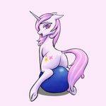 2017 animated ball butt cutie_mark equine female feral fleur_de_lis_(mlp) friendship_is_magic hair horn looking_at_viewer looking_back mammal multicolored_hair my_little_pony on_ball open_mouth raithial simple_background solo szafir87 tongue tongue_out two_tone_hair unicorn 