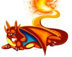  alpha_channel blue_eyes charizard claws dragon feral fire lying male membranous_wings nintendo orange_scales plaguedogs123 pok&eacute;mon scales simple_background solo transparent_background video_games wings 