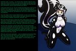  caption edit female happy hitori09 kneeling mammal mind_control rubber skunk smile spiral_eyes text transformation 