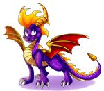  claws dragon feral horn male membranous_wings plaguedogs123 purple_eyes purple_scales scales simple_background smile solo spines spyro spyro_the_dragon standing video_games white_background wings 