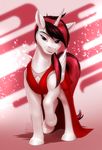  2017 equine eyelashes fan_character feathered_wings feathers female feral fur hair hooves horn mammal my_little_pony mykegreywolf red_eyes red_hair smile solo white_feathers white_fur winged_unicorn wings 