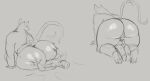 ambiguous_penetration anthro anthro_penetrated big_breasts big_butt breasts butt dot_eyes duo female female_anthro female_penetrated hi_res huge_breasts huge_butt human human_on_anthro human_penetrating human_penetrating_anthro interspecies jezzlen lying male male/female male_anthro male_penetrating male_penetrating_female mammal monochrome murid murine nude obscured_penetration on_back open_mouth overweight overweight_anthro overweight_female penetration rat rear_view rodent sex simple_background simple_eyes sketch slim_anthro slim_male tail