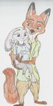  canine colored disney drawning fox judy_hopps lagomorph mammal nick_wilde practice rabbit scan size_difference zootopia 