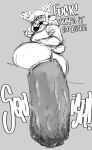 anthro antlers bodily_fluids buckteeth butt crimson_2020 deer deltarune dialogue english_text excessive_feces eyes_closed feces feces_in_ass female freckled_face freckles greyscale hi_res horn hyper hyper_feces log mammal monochrome new_world_deer noelle_holiday pooping profanity reindeer short_tail solo sound_effects squish_(sound_effect) sweat tail teeth text undertale_(series) wood