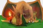  2016 anal anal_penetration animal_genitalia blush charizard claws cum cum_on_chest cum_on_self cum_while_penetrated digital_media_(artwork) dragon drooling duo erection extreme_french_kiss eyes_closed fire fklow flaming_tail fur grass hands-free interspecies kissing long_neck lying male male/male mammal membranous_wings missionary_position nintendo nude on_back orange_scales orgasm outside penetration penis pinned pok&eacute;mon restrained rough_sex saliva scales semi-anthro sex sweat tears twitching typhlosion video_games wings 