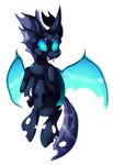  alpha_channel blue_eyes changeling fangs feral hooves horn male membranous_wings my_little_pony plaguedogs123 simple_background smile solo thorax_(mlp) transparent_background wings 