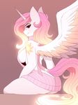  anthro breasts equine evehly female friendship_is_magic fur horn invalid_tag looking_at_viewer mammal my_little_pony pink_eyes princess_celestia_(mlp) sitting solo virgin_killer_sweater white_fur winged_unicorn wings 