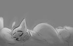  2017 anthro bed bedding blanket canine disney eyes_closed fox lying male mammal monochrome nick_wilde nobody_(artist) pillow sleeping solo zootopia 