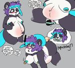  all_fours basil_rubin bear belly blush comic crying doggystyle female forced from_behind_position mammal nipple_piercing nipples obese overweight panda piercing popsicledog pregnant sex sex_toy slightly_chubby tears 