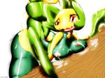  2012 anthro anthrofied arthropod breasts female insect lactating leavanny looking_at_viewer mantis nintendo nipples nude open_mouth pok&eacute;mon pok&eacute;morph red_eyes simple_background smile solo sunibee video_games white_background 