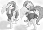  2017 absurd_res alcor90 blush butt clothed clothing equine feathered_wings feathers female feral fluttershy_(mlp) friendship_is_magic hair hi_res hooves long_hair looking_at_viewer mammal my_little_pony pegasus sweater underhoof virgin_killer_sweater wings 