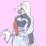  big_penis clothing gryphon hair huge_penis invalid_color long_hair masturbation penis precum rwby strawberrycucumber torn_clothing weiss 