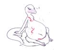  belly big_belly blush diaper female flat_chested lizard meyra nintendo pok&eacute;mon post_vore reptile salazzle scalie simple_background video_games vore white_background 