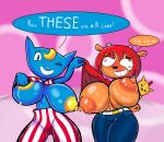  absurd_res anthro areola areola_slip assisted_exposure blonde_hair blue_body blue_fur blush bodily_fluids bovid breast_squish breasts camel_toe caprine clothed clothing clothing_lift embarrassed felid female female/female fur genital_fluids group hair hi_res katy_kat lactating lammy_lamb lipstick ma-san makeup mammal mouse murid murine nipples orange_nipples parappa_the_rapper pattern_clothing rodent sheep shirt shirt_lift sony_corporation sony_interactive_entertainment sparklemilk speech_bubble spiral spiral_eyes squish striped_clothing stripes topwear trio um_jammer_lammy under_boob vaginal_fluids yellow_nipples 