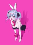  1girl animal_ears arm_ribbon arm_strap armpit_crease bare_shoulders black_leotard black_ribbon blue_eyes blue_hair blunt_bangs blush bow bowtie breasts cleavage detached_collar eyelashes facial_mark fake_animal_ears furrowed_brow hair_ornament hair_ribbon hairband hatsune_miku heart heart-shaped_pupils heart_hair_ornament highres hyuji_0w0 implied_sex large_breasts leotard looking_ahead medium_hair necktie open_mouth pink_background playboy_bunny rabbit_ears rabbit_hole_(vocaloid) red_bow red_bowtie red_necktie red_ribbon ribbon saliva shadow short_necktie simple_background single_wrist_cuff solo symbol-shaped_pupils teardrop_facial_mark tearing_up through_wall tongue tongue_out twintails upper_body vocaloid white_hairband white_wrist_cuffs wrist_bow wrist_cuffs 