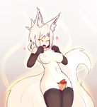  &lt;3 amber_eyes animal_humanoid aura big_tail black_sclera breasts canine clothing cum cumshot disembodied_penis ejaculation female fox glowing glowing_eyes hair huge_tail humanoid inner_ear_fluff kiri_(sub-res) legwear looking_down male mammal nipples open_mouth orgasm pale_skin penis pussy sex simple_background slit_pupils smile standing sub-res thigh_highs thigh_sex tongue white_hair wide_hips 