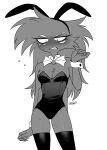  absurd_res arachnid arackniss_(hazbin_hotel) arthropod bunny_costume clothing costume crossgender demon enaic31 fake_ears fake_rabbit_ears female hazbin_hotel hellaverse hi_res humanoid monochrome mtf_crossgender multi_eye simple_background solo spider white_background 