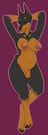  anthro breasts canine doberman dog female mammal nipples nude pregoo simple_background slightly_chubby solo 