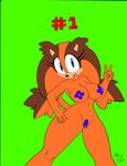  2015 absurd_res anthro badger bandage big_breasts breasts clothed clothing dreamcastzx1 female hedgehog hi_res mammal mustelid nipple_tape nude pasties skimpy solo sonic_(series) sonic_boom sticks_the_jungle_badger tape 