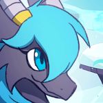  2017 animated blitzdrachin dragon female horn open_mouth profile_icon raolinn sneeze snow 