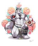  bandanna canine clothing horkeukamui loincloth male mammal muscular solo tokyo_afterschool_summoners wolf 