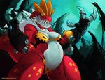  2017 anthro armor bikini breasts clothing female gauntlets gloves nintendo pok&eacute;mon solo swimsuit tyrantrum video_games zwitterkitsune 