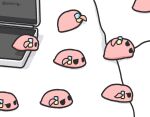  bocchi_the_rock! briefcase clone cube_hair_ornament gotoh_hitori gotoh_hitori_(tsuchinoko) hair_ornament highres jitome lulalang multiple_others no_humans photo-referenced solid_eyes tsuchinoko twitter_username 