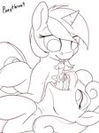  bon_bon lyra_heartstrings_(mlp) micro monochrome pan_sizzle ponythroat tongue tongue_out vore 