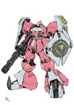  beam_cannon beam_rifle cable char's_counterattack colored_lineart commentary_request energy_gun exposed_internal_machinery funnels_(gundam) gatling_gun gundam jagd_doga_quess_custom kurashou_shumei mecha mecha_focus mobile_suit neo_zeon no_humans one-eyed_mecha original redesign robot roundel science_fiction shield signature solo weapon white_background 