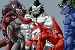 abs anthro balls canine erection eurobeat feline grey_background hot_dogging lion male male/male mammal muscular nude pecs penis precum simple_background 