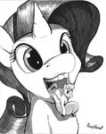  equine friendship_is_magic horn horse mammal micro monochrome mouth_shot my_little_pony open_mouth pony ponythroat rarity_(mlp) tongue tongue_out unicorn vore 