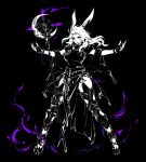  1girl andyface animal_ears artist_name black_mage_(final_fantasy) boots breasts dress final_fantasy final_fantasy_xiv fingerless_gloves floating_staff full_body gloves greyscale high_contrast highres jewelry long_hair looking_at_viewer mage_staff magic monochrome pelvic_curtain rabbit_ears rabbit_girl simple_background sleeveless sleeveless_dress solo spot_color staff thigh_boots thighhighs thighs twitter_username viera warrior_of_light_(ff14) 