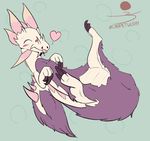  &lt;3 blush capcom carpetwurm claws cute eyes_closed fur lying mizutsune monster_hunter nintendo on_back solo spikes tongue tongue_out video_games 