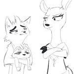  ambiguous_gender anthro antlers canine cervine clothing deer digital_media_(artwork) disney ermine eyes_closed fur horn line_art mammal mustelid pack_street replytoanons simple_background standing white_background wolf zootopia 