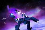 blue_eyes blue_fur cosmic_hair cutie_mark equine feathered_wings feathers female feral friendship_is_magic fur hooves horn magnaluna mammal my_little_pony outside princess_luna_(mlp) solo space winged_unicorn wings 