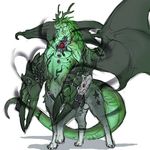  antlers chimera claws cybernetics cyborg green_scales horn hybrid jacketbear machine male mammal monster muscular paws pincers reptile scales scalie solo star tattoo taur weapon wings 