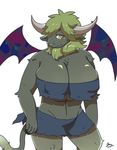  anthro big_breasts bovine breasts buffalo female gearfactory horn huge_breasts mammal membranous_wings solo succubus wings 