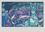 absurdres cave cave_interior crystal dragon dratini highres mane no_humans onamuzi_illust pokemon pokemon_(creature) pokemon_focus red_eyes suicune wings 