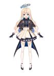  1girl :d antenna_hair bison_cangshu black_gloves blonde_hair blue_dress blue_eyes blue_hair blue_streaks cape colored_inner_hair dress earrings flower full_body gloves halo highres hoshi_fumiko hoshi_fumiko_(1st_costume) indie_virtual_youtuber jewelry layered_dress long_hair looking_at_viewer multicolored_hair multiple_earrings official_art open_mouth pink_hair pleated_dress shoes smile solo standing star_(symbol) streaked_hair teeth thighhighs third-party_source upper_teeth_only white_background white_dress white_thighhighs 