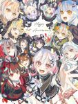  6+girls :d ahoge animal_ear_headphones animal_ears armband bandaid bandaid_on_face bare_shoulders beret black_bow black_bowtie black_capelet black_choker black_coat black_flower black_hair black_hat black_ribbon black_rose black_shirt black_skirt blonde_hair blue_dress blue_eyes blue_hair blue_hairband bonnet bow bow_flower bowtie braid braided_hair_rings bug butterfly butterfly_hair_ornament butterfly_hat_ornament capelet cat_ear_headphones cat_ears choker closed_mouth coat collared_coat collared_shirt colored_inner_hair colored_tips commentary_request contrast_collar crescent crescent_necklace cross cross_earrings cross_ornament crossed_bangs crown curtained_hair diamond_hair_ornament dress dress_bow earrings epaulettes everyone eyeball_hair_ornament fake_animal_ears flower frilled_capelet frilled_choker frilled_dress frilled_hairband frills gloves goggles goggles_on_headwear gokuchou gothic_lolita gradient_hair green_bonnet green_eyes grey_eyes grey_hair hair_between_eyes hair_bow hair_flower hair_ornament hair_over_one_eye hair_ribbon hair_rings hairband happy_anniversary hasumi_leia hat hat_flower hat_ornament hat_ribbon headphones heterochromia highres hikami_meruru housho_margo jewelry jogasaki_noah kurobe_nanoka layered_skirt lolita_fashion lolita_hairband long_hair long_skirt long_sleeves looking_at_viewer mahou_shoujo_no_majo_saiban mini_crown mini_hat mini_top_hat mole mole_under_eye multi-tied_hair multicolored_eyes multicolored_hair multiple_girls natsume_an-an neck_ribbon necklace necktie nikaido_hiro off-shoulder_dress off_shoulder one_eye_closed open_mouth orange_eyes orange_streaks overskirt pink_eyes pink_hair plaid_clothes plaid_necktie plaid_skirt pleated_skirt polka_dot polka_dot_bow purple_eyes raira_ra11 red_armband red_butterfly red_eyes red_flower red_hair red_necktie red_skirt ribbon rose saeki_miria sakuraba_ema sawatari_coco sharp_teeth shirt shito_alisa short_hair shoulder_tattoo simple_background skirt sleeveless sleeveless_coat smile streaked_hair tachibana_sherry tattoo teeth tongue tongue_out tono_hanna top_hat twintails veil white_background white_flower white_gloves white_hair white_ribbon white_rose white_shirt white_sleeves white_veil winged_hat x_hair_ornament yellow_eyes yellow_flower yellow_rose 