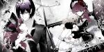  1boy 1girl atsuchi bib_collar black_bonnet black_bow black_dress black_jacket black_ribbon black_shoes bloomers blunt_bangs bonnet bow box bungou_stray_dogs chinstrap closed_mouth collar collared_dress commentary commission double-parted_bangs dress dress_bow expressionless flower fluffy frilled_bonnet frilled_collar frilled_dress frilled_socks frills full_body fyodor_dostoyevsky_(bungou_stray_dogs) gothic_lolita grin hair_between_eyes hair_intakes hand_on_another's_neck hat hat_flower head_back hetero high_collar highres holding holding_stuffed_toy in_box in_container jacket knees_up lapels light_blush lolita_fashion long_hair long_sleeves looking_at_viewer mary_janes medium_hair multiple_views neck_ribbon oc_x_canon original pale_skin parted_lips puffy_long_sleeves puffy_sleeves puritan_collar purple_eyes purple_flower purple_hair purple_rose red_flower red_rose ribbon rose second-party_source shawl_lapels shirt shoes short_dress sideways_glance sitting sleeves_past_wrists smile socks stuffed_animal stuffed_toy teddy_bear thorns two-tone_dress upper_body wavy_hair white_bloomers white_collar white_dress white_shirt white_socks white_wrist_cuffs wrist_cuffs 