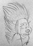  anthro ash_(sing) black_and_white crying female ilonacho mammal monochrome porcupine quills rodent sad sing_(movie) solo tears traditional_media_(artwork) 