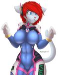  2017 anthro big_breasts bodysuit breasts clothing feline female hair mammal skinsuit slightly_chubby solo standing thick_thighs tight_clothing wide_hips xaenyth 