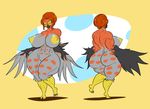  abs anthro avian beak big_breasts big_butt bird breasts butt eyes_closed female kaboozle mature_female nipples smile thick_thighs wide_hips wings yellow_nipples 