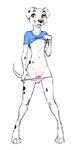  adam_wan breasts canine clothing dalmatian digitigrade dog mammal panties pussy small_breasts solo tagme underwear young 