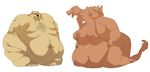  anthro bear body_hair breasts chest_hair cigar female group hybrid kneeling lizard male mammal morbidly_obese nipples nude obese opblaaskrokodil open_mouth overweight reptile scalie standing vore 
