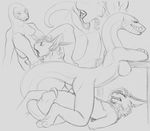  2017 anthro black_and_white bound breasts canine close-up coyote cunnilingus digital_drawing_(artwork) digital_media_(artwork) dragon duo erection eyes_closed female fur furred_dragon hi_res hybrid interspecies legs_tied looking_down looking_up male male/female male_penetrating mammal monochrome multiple_scenes nude on_top open_mouth oral penetration prehensile_tail pussy reptile scalie sex side_boob simple_background sketch small_breasts smile snake sovy teeth tongue tongue_out vaginal vaginal_penetration white_background yaroul 