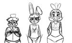  2016 animatronic anthro avian bear bib bird black_and_white bow_tie buckteeth chicken english_text female five_nights_at_freddy&#039;s five_nights_at_freddy&#039;s_2 hat inkyfrog lagomorph looking_at_viewer machine male mammal monochrome rabbit robot simple_background sketch smile teeth text top_hat toy_bonnie_(fnaf) toy_chica_(fnaf) toy_freddy_(fnaf) video_games white_background 