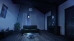 coffee_table couch curtains dark door drawer fireplace game_asset hanging_light indoors karakara_(game) katou_taira moon night no_humans official_art plant potted_plant self-datamine table window wooden_ceiling 
